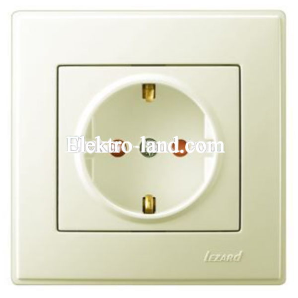 Розетка с защитой от детей Lezard Lesya, крем (705-0303-124)